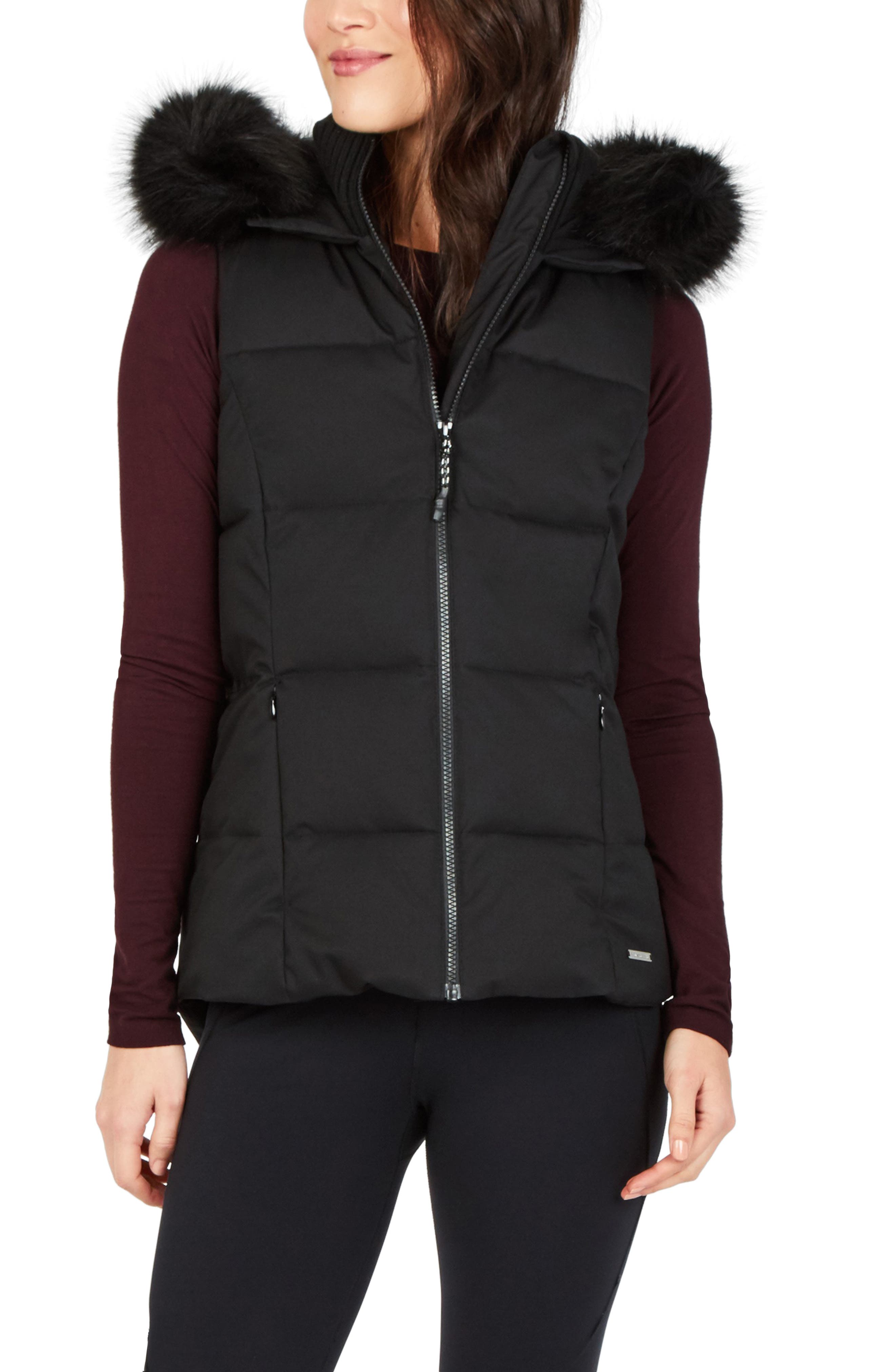 Sweaty Betty North Pole Hooded Vest with Faux Fur Trim Nordstrom