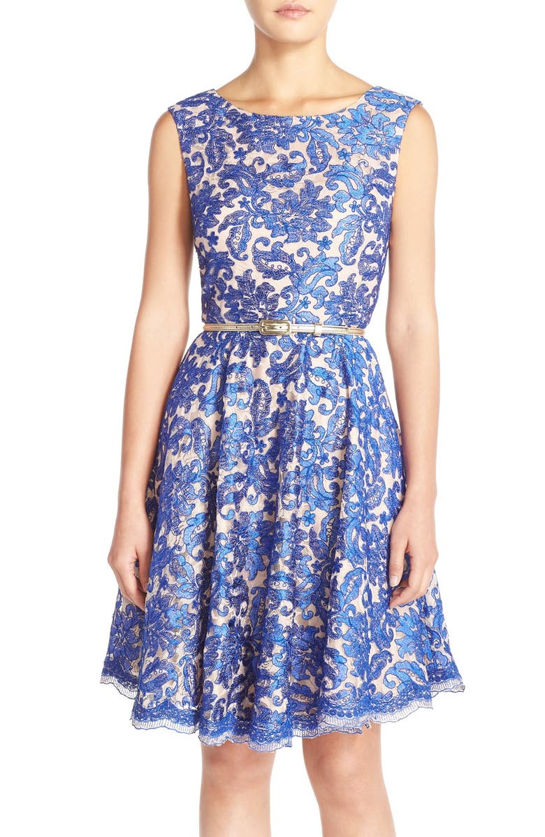 Eliza J Embroidered Lace Fit & Flare Dress (Regular & Petite) | Nordstrom