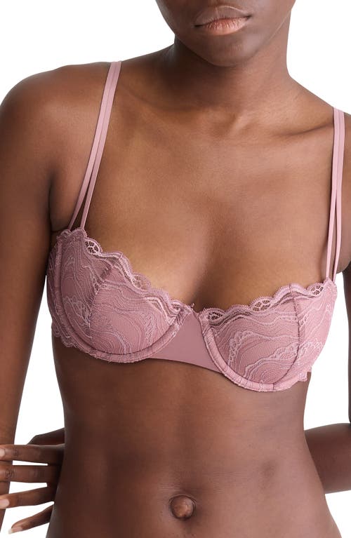 Shop Calvin Klein Essentials Light Lace Underwire Bra In Vintage Pink