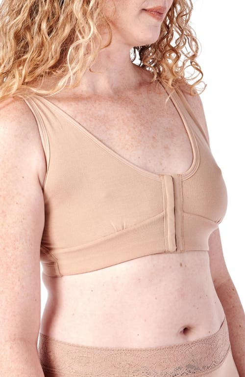 AnaOno Rora Post-Surgery Front Close Pocketed Bralette in Sand