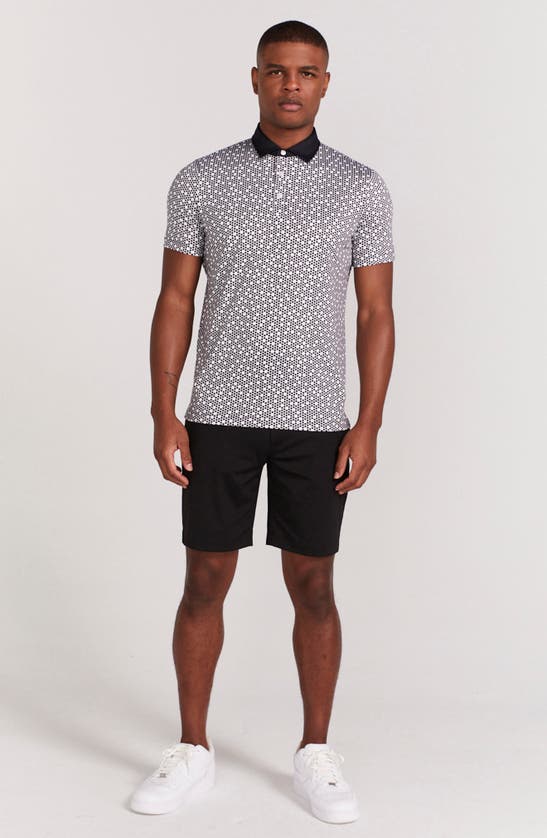 Shop Redvanly Clyde Dot Print Polo In Black