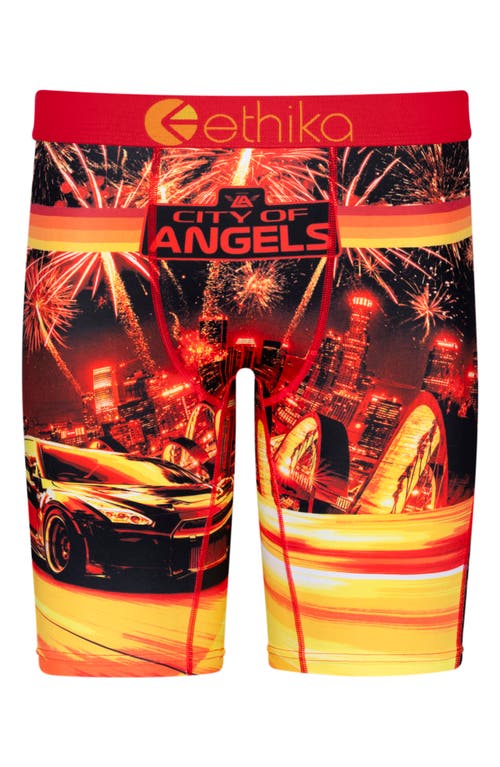 Shop Ethika Kids' Angels Cup Boxer Briefs In Red/yellow