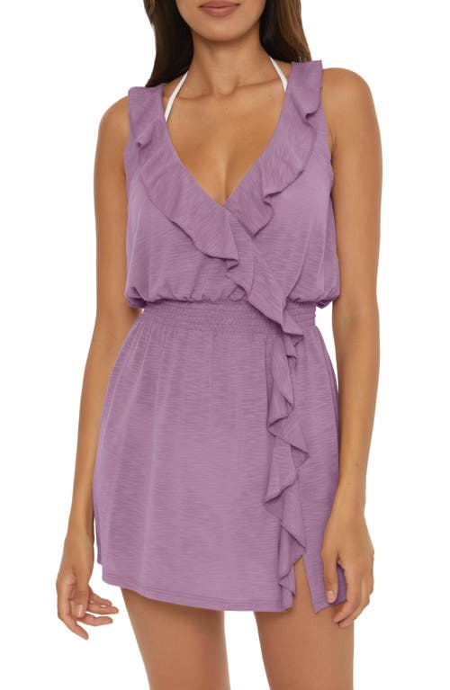 Breezy Basics Ruffle Cover-Up Dress in Viola