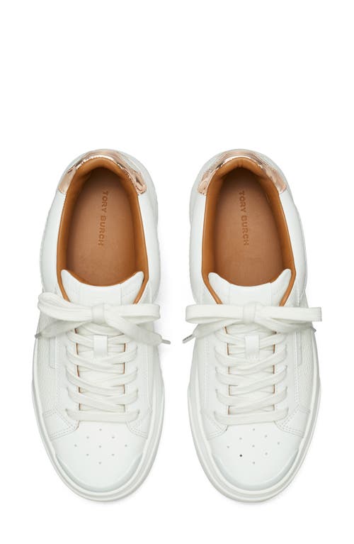 Shop Tory Burch Ladybug Sneaker In Purity/white/rose Gold