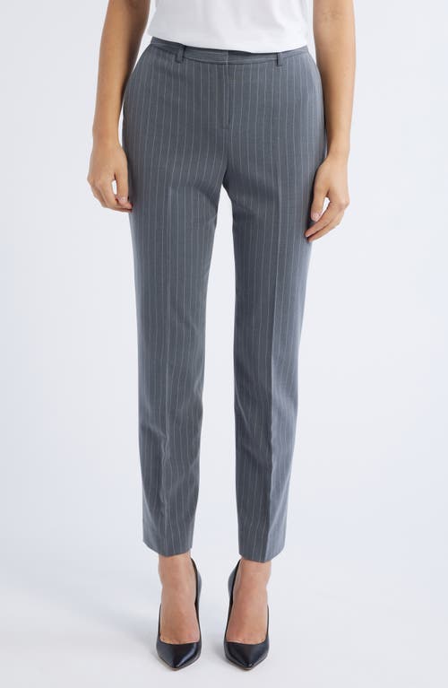 Tahari ASL Pinstripe Classic Pants in Grey Ivory 