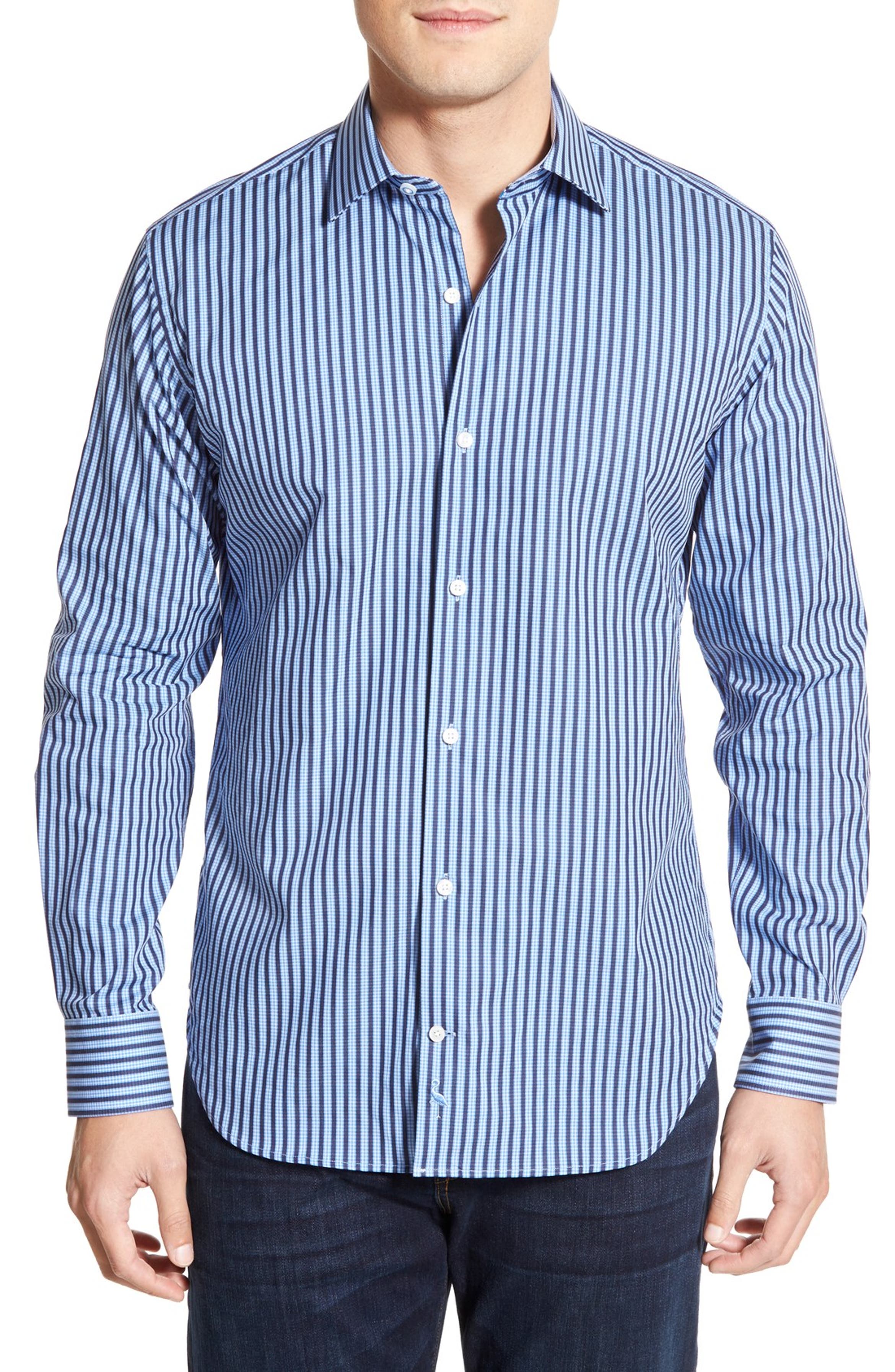 TailorByrd Regular Fit Long Sleeve Stripe Sport Shirt | Nordstrom