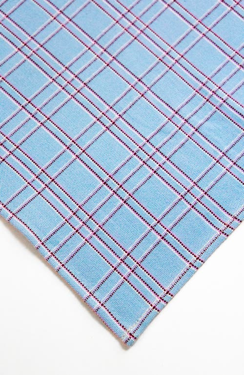 Shop Archive New York Chiapas Handwoven Plaid Cotton Placemats, Set Of 4 In Blue