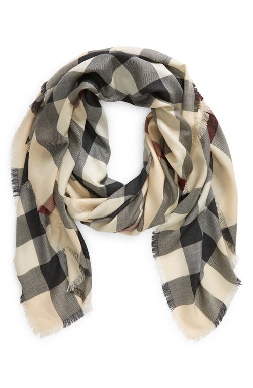 Shop Burberry Check Lightweight Cashmere & Silk Scarf In Stone