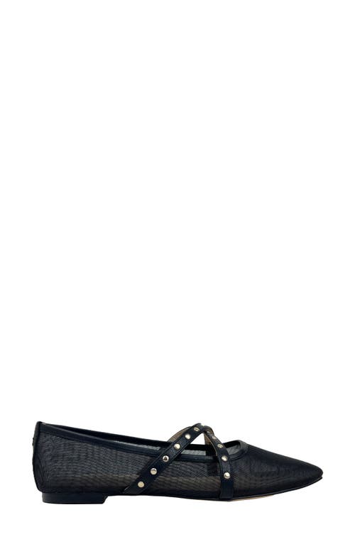 Shop Yosi Samra Chloe Ballet Flat In Black Mesh