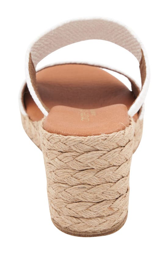 Shop Andre Assous Nori Espadrille Wedge Sandal In White Stretch