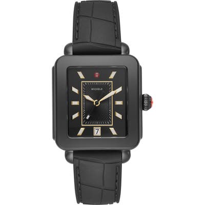 Michele Deco Sport Watch Head & Silicone Strap Watch, Mm