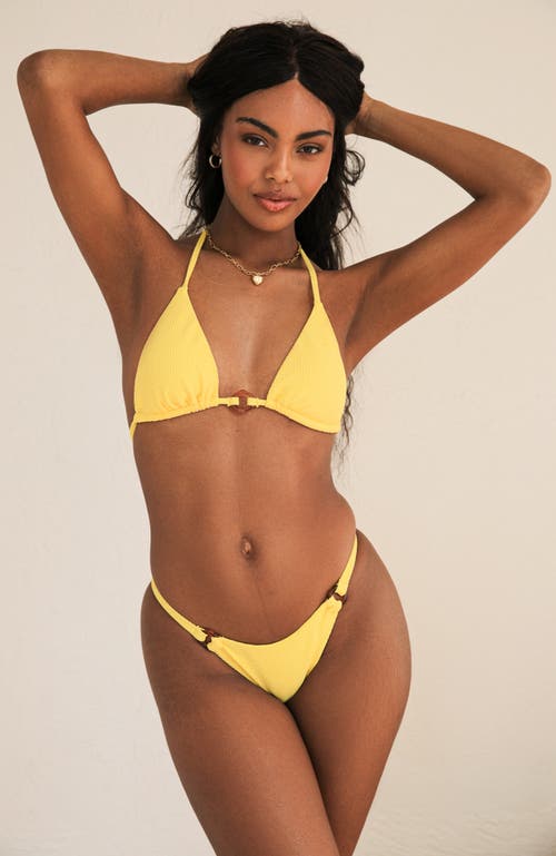 Shop Dippin Daisys Gracie Triangle Bikini Top In Sunshine Waffle