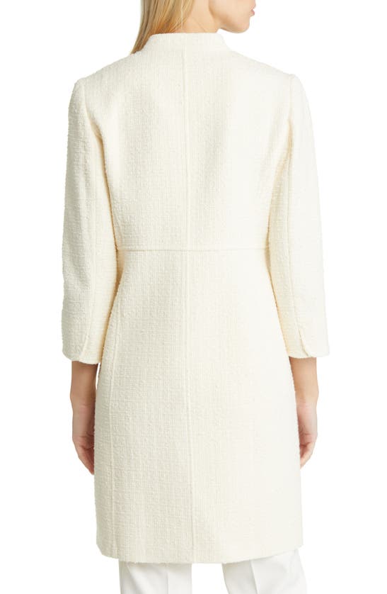 Shop Anne Klein Tweed Overcoat In Anne White