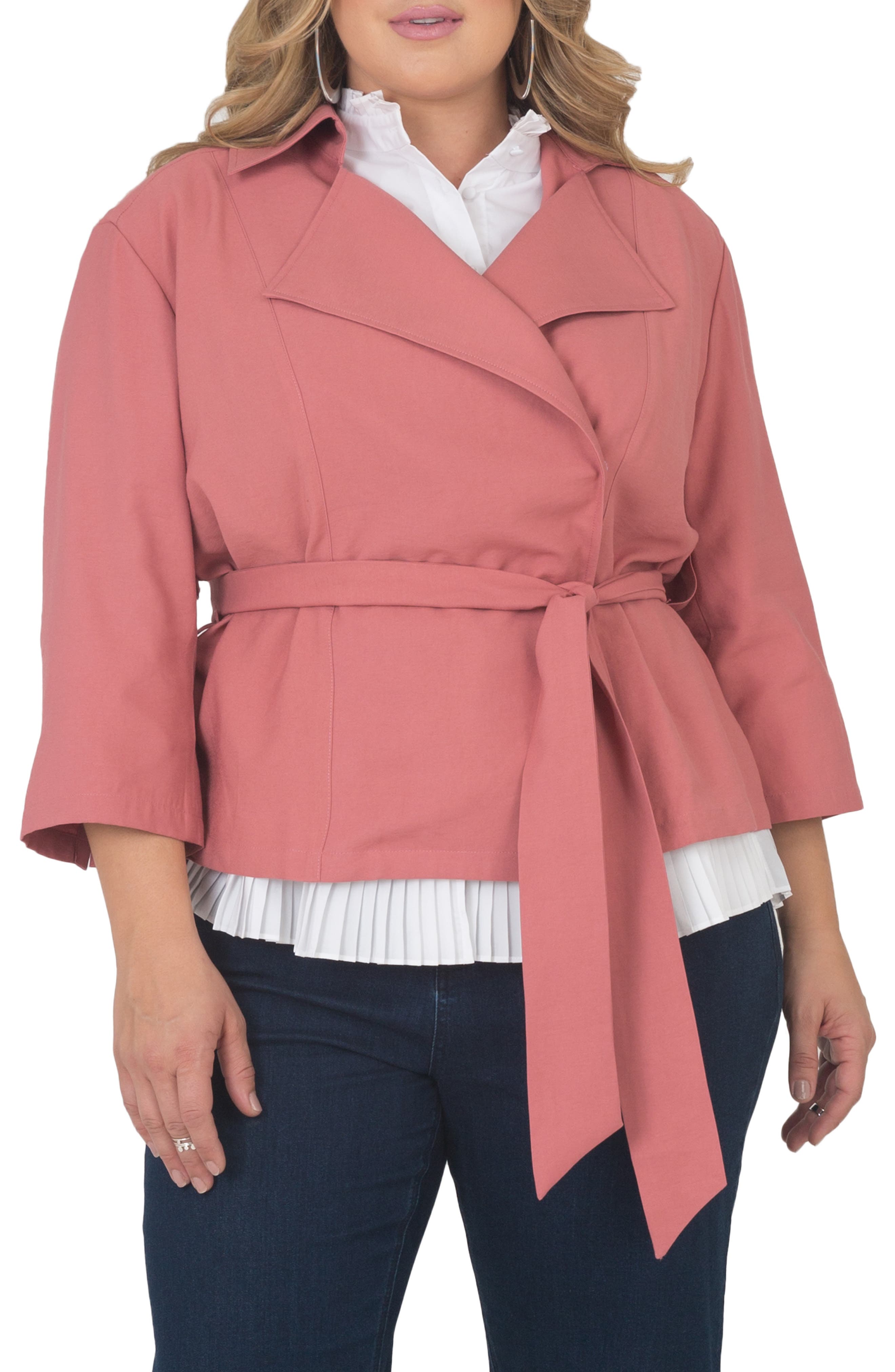 blush pink jacket plus size