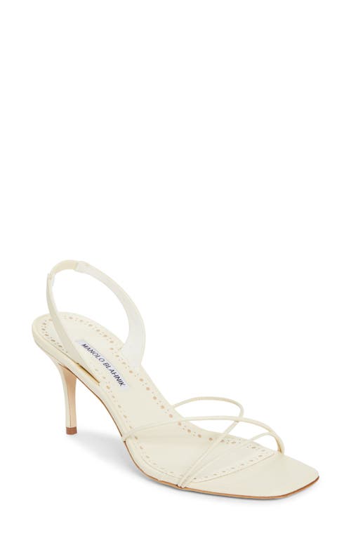 Shop Manolo Blahnik Ninfea Slingback Sandal In Ivory