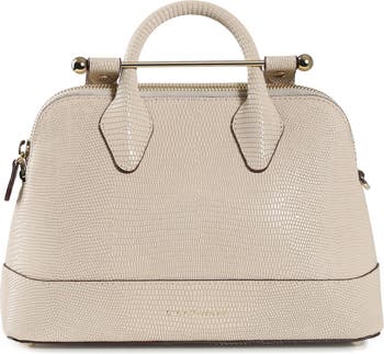 Strathberry Mini Dome Lizard Embossed Leather Top Handle Bag