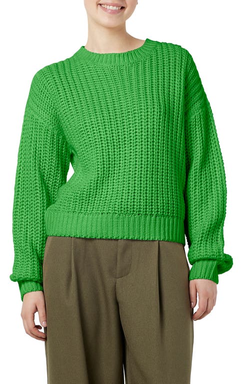 Charlie Chunky Crewneck Sweater in Classic Green