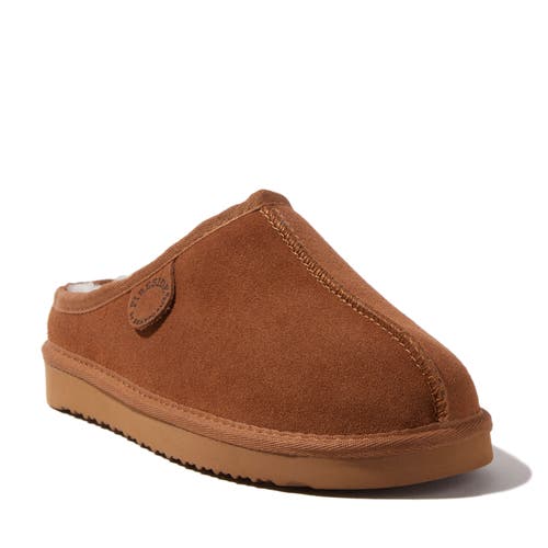 Dearfoams Fireside Greta Genuine Shearling Clog Slipper In Chestnut