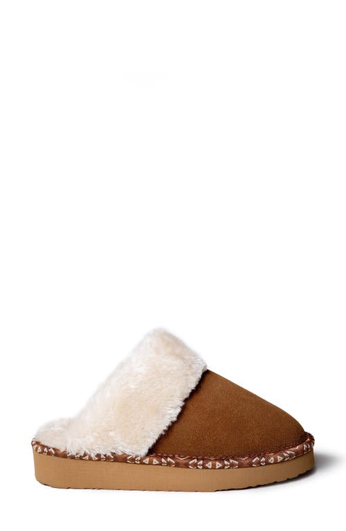 Minnetonka Cerise Faux Fur Lined Slipper In Tan
