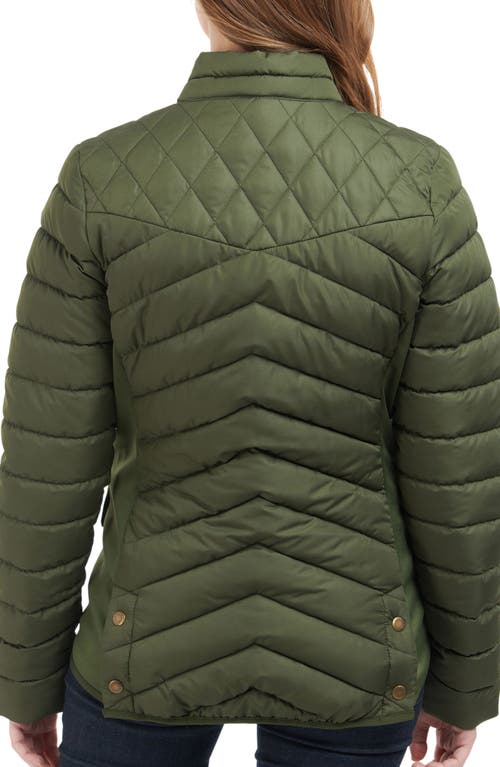 Shop Barbour Stretch Cavalry Quilted Jacket In Olive/olive Marl