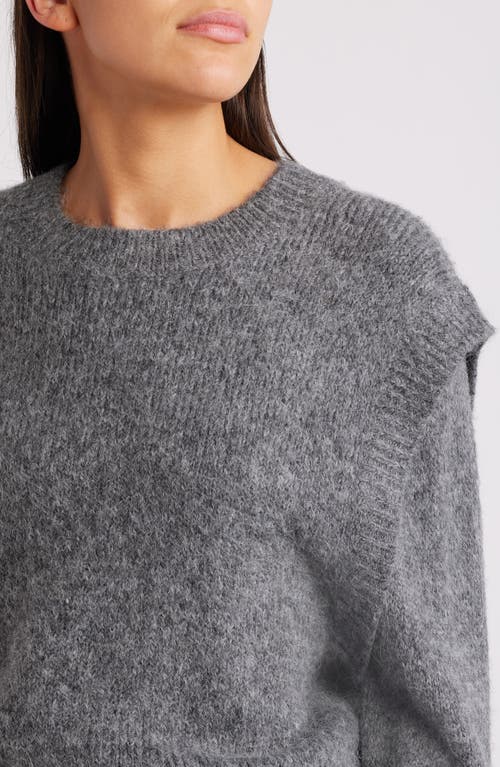 Shop Treasure & Bond Shoulder Detail Crewneck Sweater In Grey Dark Heather