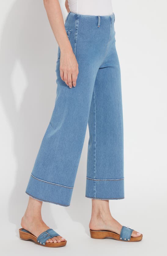 Lyssé Margo Wide Leg Crop Pant In Bleached Blue In Bleached Blue