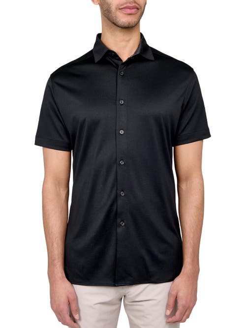 Construct Con.struct Solid Performance Button-down Shirt In Black