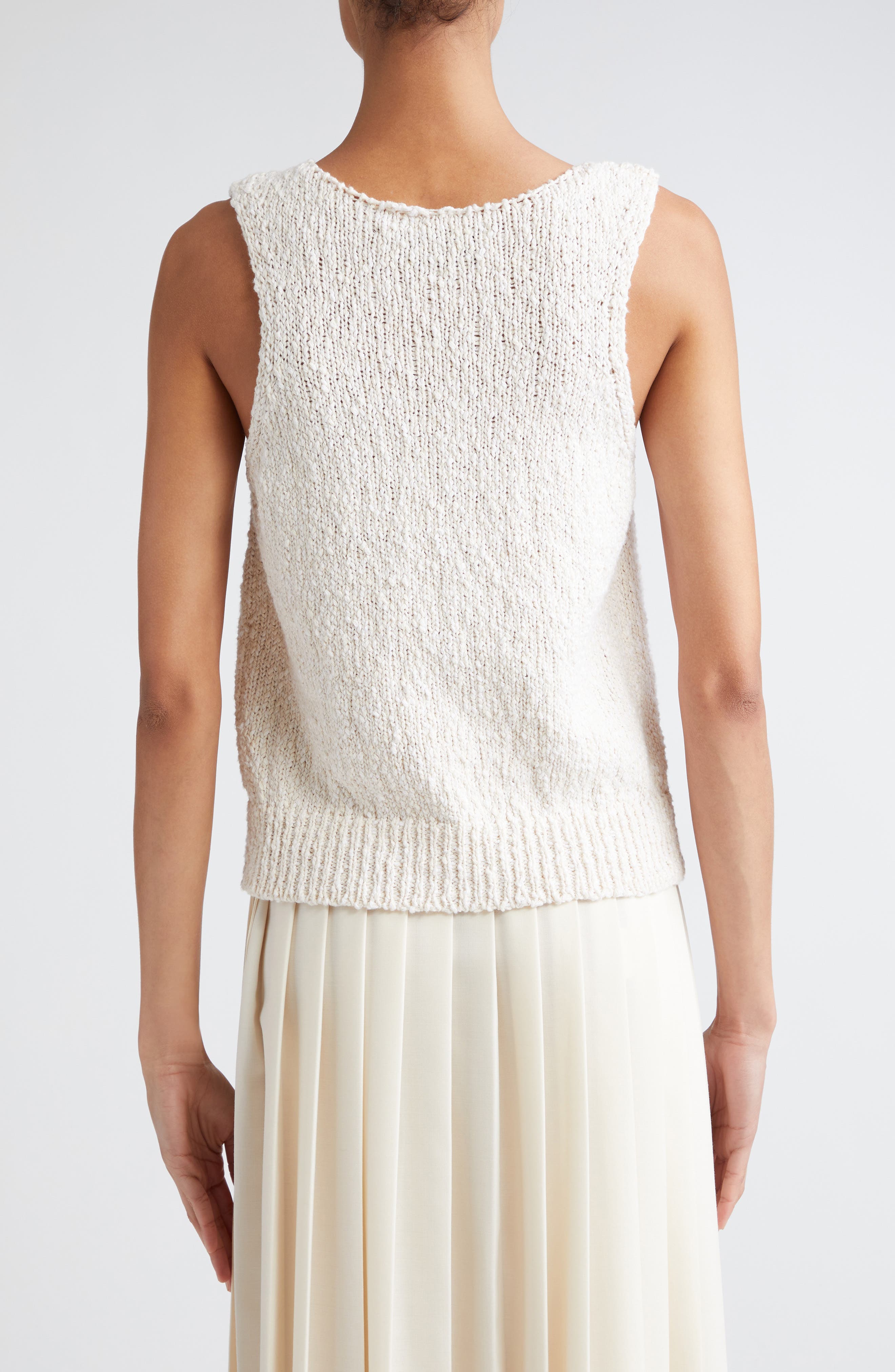 Róhe Cotton Bouclé Sweater Tank in Cream Smart Closet
