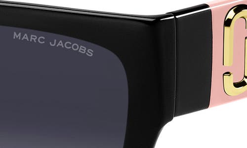 Marc Jacobs 57mm Gradient Rectangular Sunglasses In Black Pink/dark Grey Sf