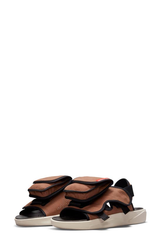 Jordan Ls Slide Sandal In Brown/ Habanero