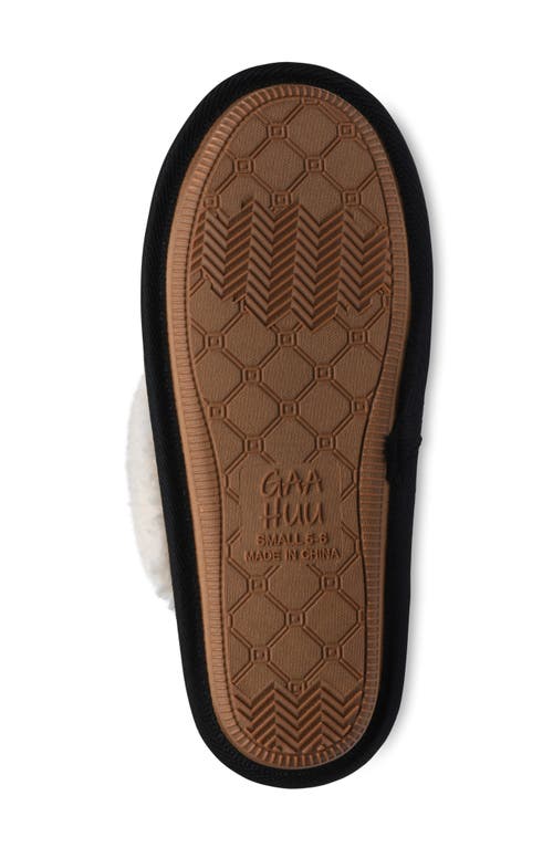 Gaahuu Faux Suede & Faux Shearling Lined Slipper In Black