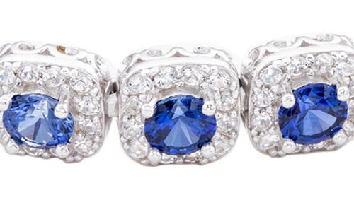 Suzy Levian Sapphire Tennis Bracelet In Blue