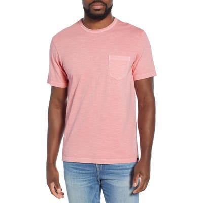 Faherty Sunwashed Regular Fit Pocket T-Shirt, Red