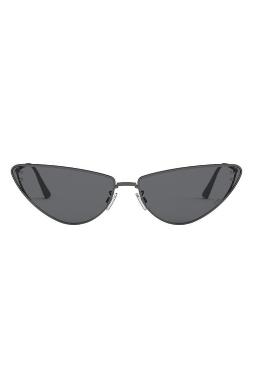 MissDior 63mm Oversize Cat Eye Sunglasses in Shiny Gunmetal /Green