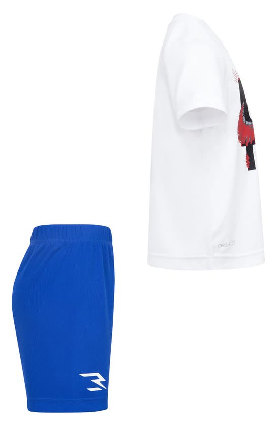 Shop 3 Brand Kids' Go Time Short Sleeve Shirt & Mesh Shorts Set In White