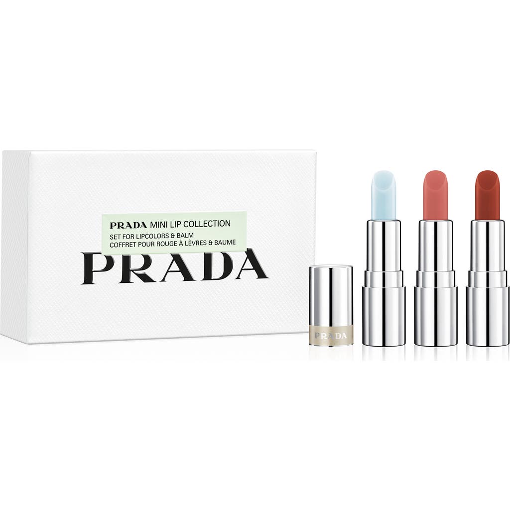 Prada Mini 3-piece Lip Set $75 Value In No Color