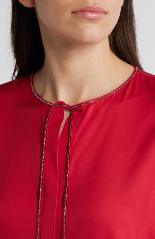 Kobi Halperin Eliza Stretch Silk Blouse In Scarlet