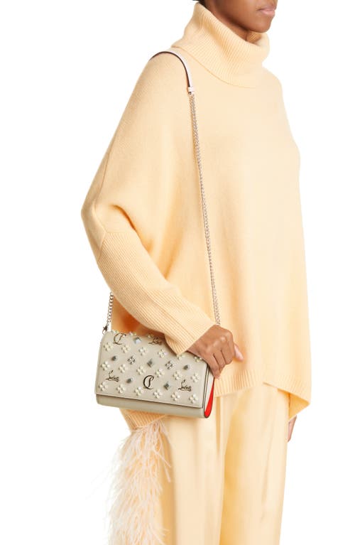 Christian Louboutin Paloma Empire Calfskin Clutch In Leche/multi