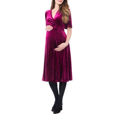 Nom Maternity Genevieve Velvet Maternity/nursing Dress, Pink