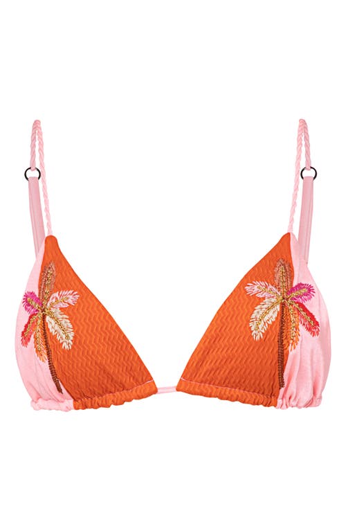 Shop Maaji Summer Dunes Everly Reversible Bikini Top In Orange