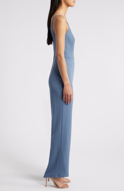 BEBE BEBE CORE ONE-SHOULDER WIDE LEG JUMPSUIT 