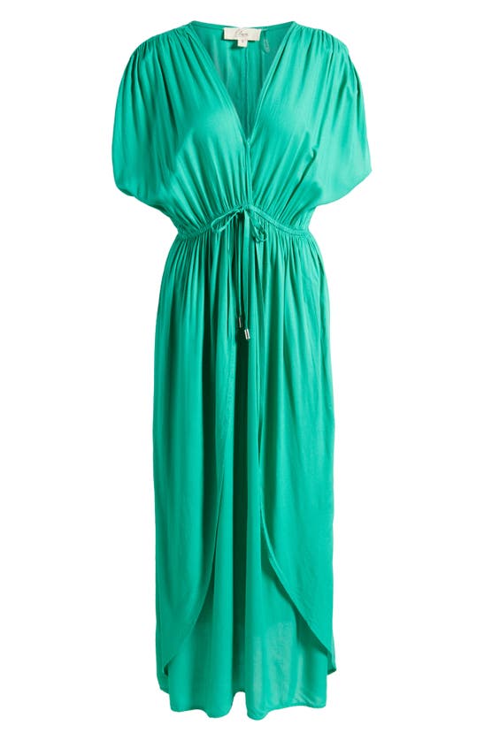 Shop Elan Deep V-neck Cover-up Maxi Dress In Green Bright