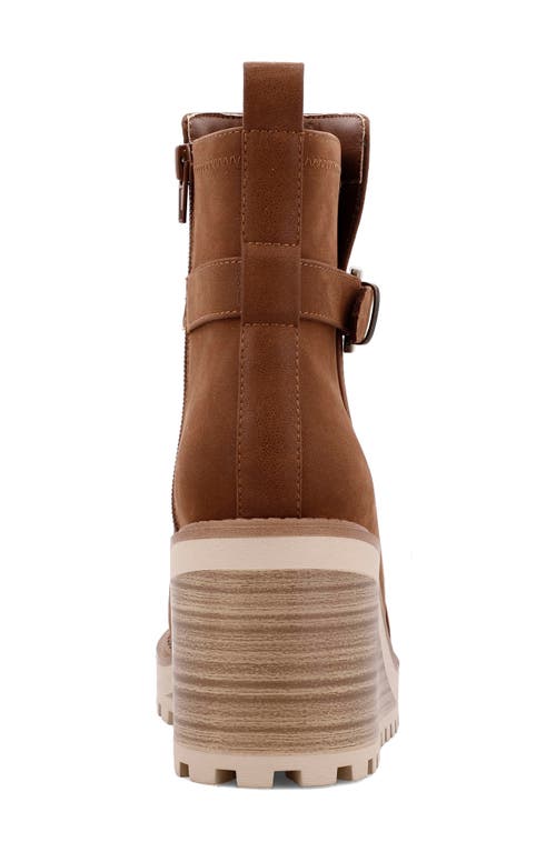 Shop Mia Cleste Wedge Bootie In Cognac