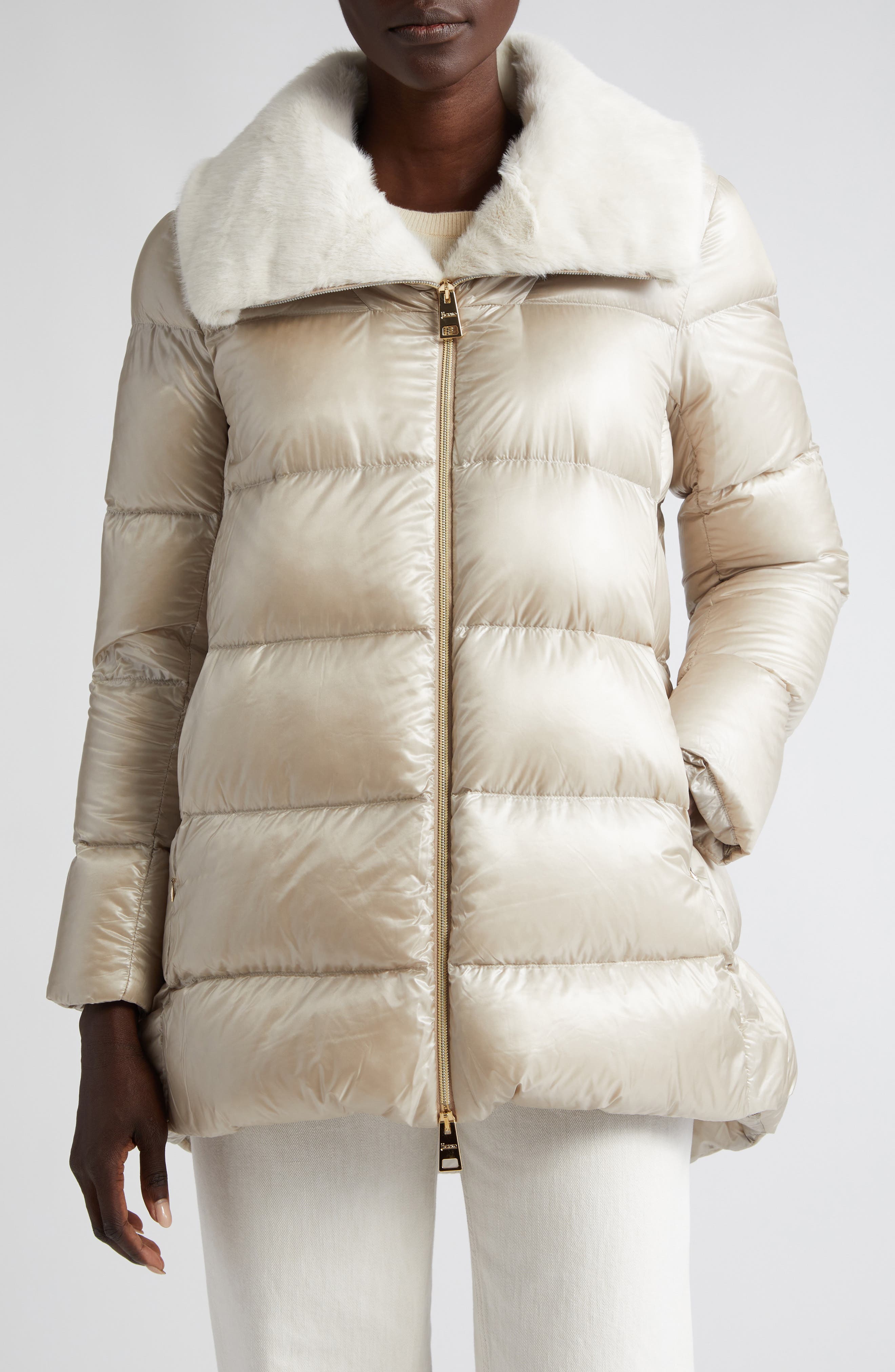 Herno Down Puffer Jacket with Faux Fur Trim | Nordstrom