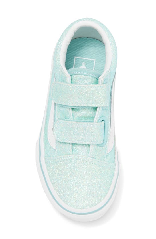 Shop Vans Kids' Old Skool V Sneaker In Glitter Pastel Blue