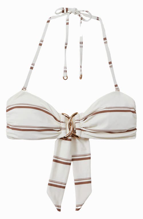 Shop Reiss Johanna Bandeau Bikini Top<br /> In Cream/brown