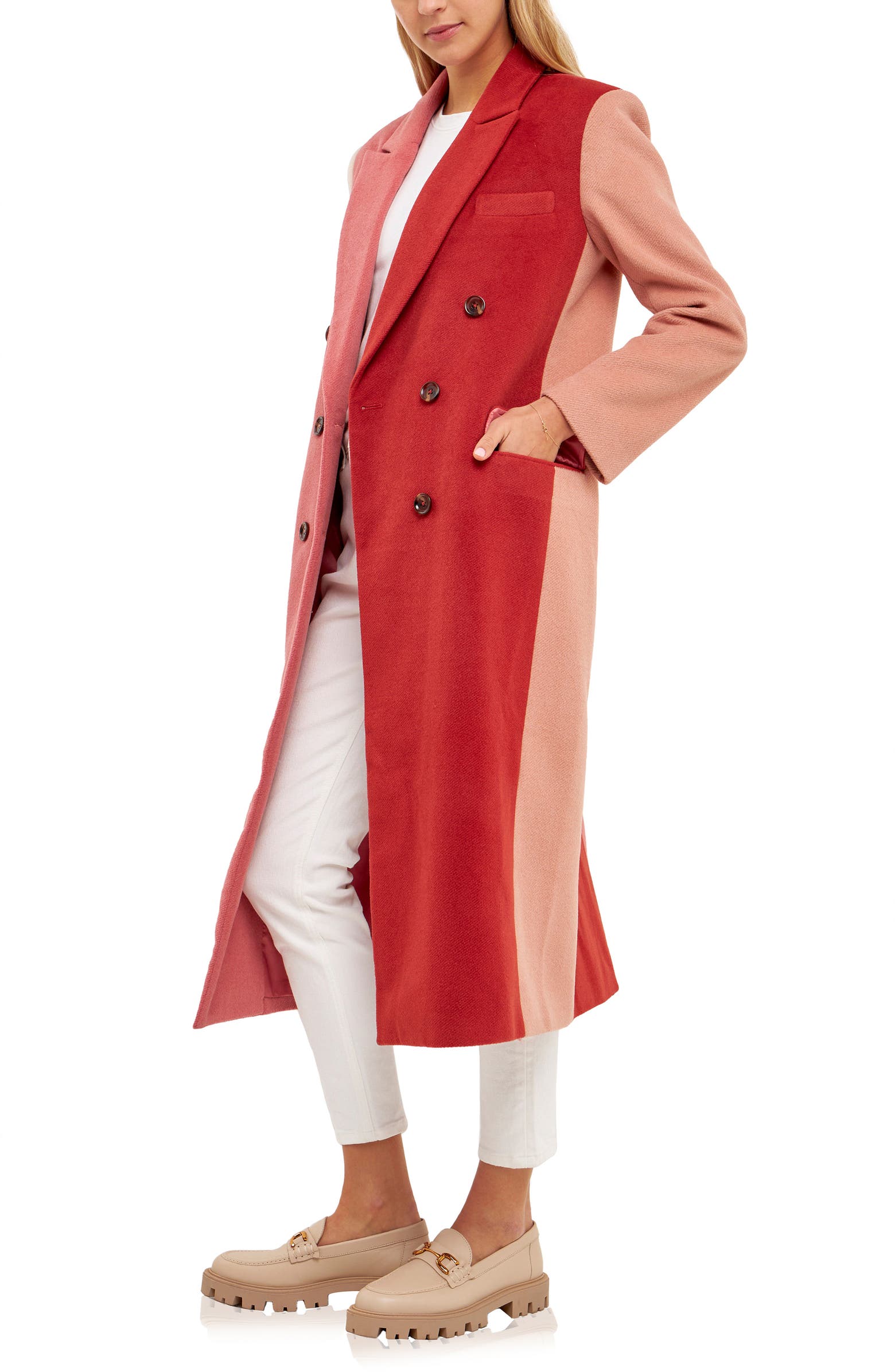 English Factory Colorblock Trench Coat | Nordstrom