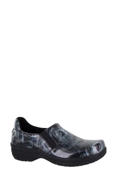 Easy Works By Easy Street Bind Leather Loafer In Black/grey Patent Leather