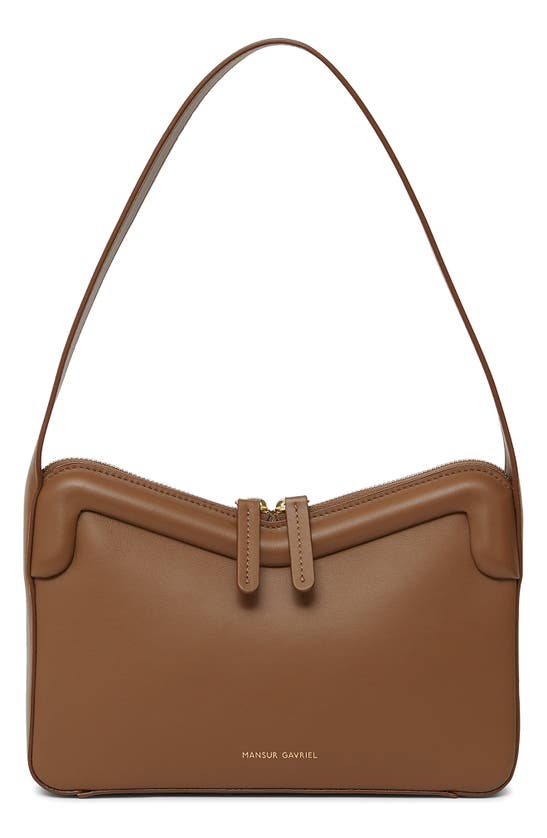 MANSUR GAVRIEL M FRAME LEATHER BAGUETTE SHOULDER BAG