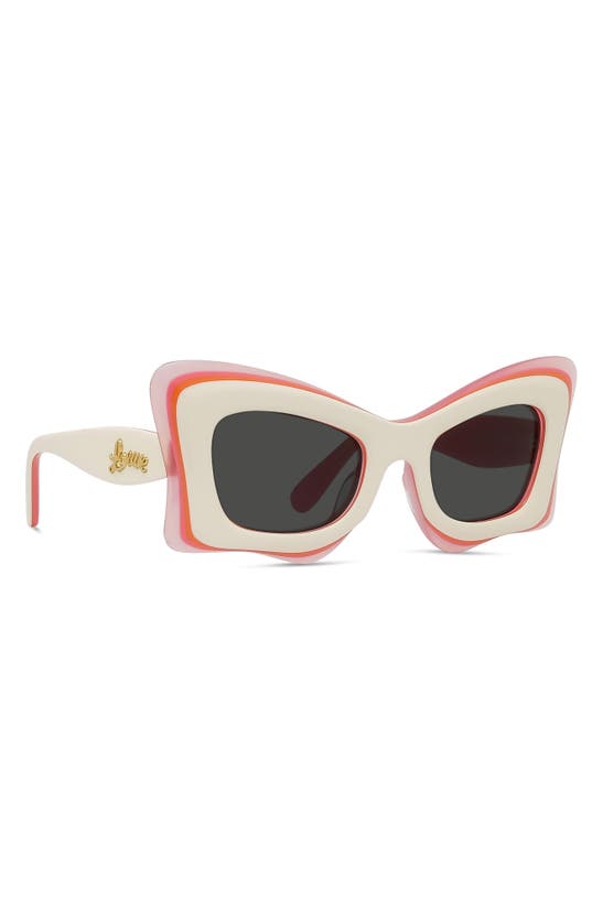 Shop Loewe X Paula's Ibiza 50mm Butterfly Sunglasses In Beige/ Other / Smoke